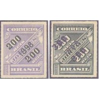 R-116/117 - 1898/99 - SELOS "JORNAIS" DE 1889 - SOBRESTAMPADOS - NOVOS - SEM GOMA - CHARNEIRA - RHM R$ 120,00 (24 UFs X R$ 5,00)