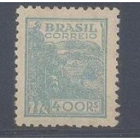 R-428A - 1942 - FILIGRANA CRUZ DE CRISTO COM TRAÇOS (M) - 400 RÉIS - TURQUESA - NOVO - GOMADO - CHARNEIRA - RHM R$ 60,00 (6 UFS X R$ 5,00)