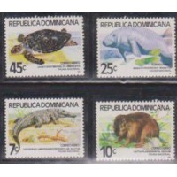 REPUBLICA DOMINICANA - 1980 - YV-A360/363 - 10 EUROS - FAUNA GERAL