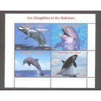 REPUBLIQUE DE TCHAD - BALEIA  - SERIE 4 SELOS CARIMBADOS 