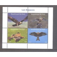 REPUBLIQUE DU MALI - PASSAROS  - SERIE 4 SELOS CARIMBADOS 