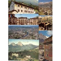 ACUMULAÇÃO SUÍÇA - CARTÃO POSTAL - CONJUNTO COM 6 CARTÕES COLORIDOS COM VISTAS DE CIDADES, HABITAÇÕES TÍPICAS E CASTELO - UM DA DÉCADA DE 60 E OS DEMAIS DAS DÉCADAS DE 70 E 80 CIRCULADOS PARA O BRASIL EM BOM ESTADO DE CONSERVAÇÃO