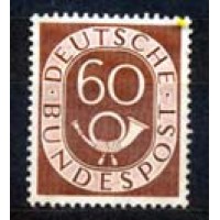 ALEMANHA FEDERAL - CORNETA - REV/CLT 01151 - YVERT N-21 - ANO 1952 - SERIE CORNETAS - NUMERAL 60 P MARROM -NOVO SEM GOMA MUITO BONITO