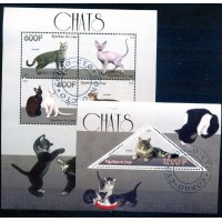 CONGO - FAUNA - GATOS - SÉRIES COMPLETAS - 4 SELOS + BLOCO 