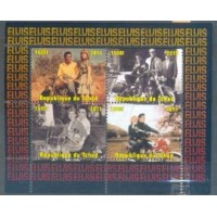 TCHAD - SÉRIES COMPLETAS CARIMBADAS - ARTE - ELVIS PRESLEY COM MOTO 4 SELOS 2015