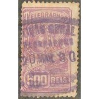 T-13A - TELÉGRAFO - ALEGORIA DA REPUBLICA - 1899 - CARIMBADO - SEM GOMA - CHARNEIRA - RHM R$ 2.500,00 (500 UFs X R$ 5,00)
