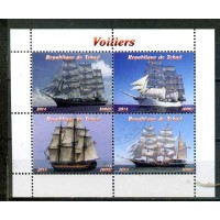 TCHAD - VELEIROS 2014 - BLOCO COM 4 SELOS - CARIMBADO