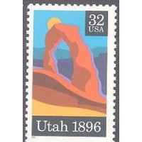 USA - Y-2466 - 1996 - HISTÓRIA/GEOLOGIA - CENTENÁRIO DO ESTADO DE UTAH - ARCO DE ROCHA SEDIMENTAR - MINT
