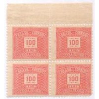 X-44 - 1919 - TIPO CIFRA HORIZONTAL - QUADRA - MINT - GOMADA - PAPEL PELÍCULA COM MARGEM DE FOLHA - RHM R$ 360,00 (72 UFs X R$ 5,00)