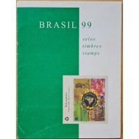 1999 - CARTELA ANUAL EMITIDA E MONTADA PELOS CORREIOS BRASILEIROS - CAPA VERDE