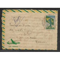 A-076 - FUTEBOL - COPA DO MUNDO - BILHETE POSTAL CIRCULADO VIA AÉREA DO RIO DE JANEIRO PARA A FRANÇA EM 08/09/50? - COM SELO - LINDA PEÇA