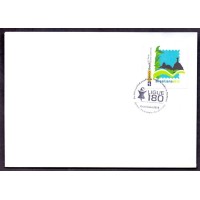 PB-002 - MINT - BRASILIANA LOGO 2 - RIO DE JANEIRO - ENVELOPE BRANCO - CARIMBO ABERTURA DA EXPOSIÇÃO - SELO PERSONALIZADO COM LOGO ANTIGO DOS CORREIOS  - 2013