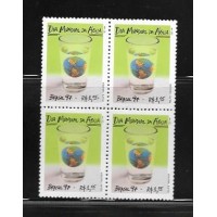 C-2027 -1977 - DIA MUNDIAL DA ÁGUA - GLOBO TERRESTRE IMERSO EM COPO DE ÁGUA - LINDA - QUADRA - NOVA - GOMADA - RHM 34 UFS