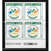 SP-01 - MINT - QUADRA - GOMADA - 1996 - DEFENSORES DA NATUREZA - RHM R$ 800,00 (160 UFS X R$ 5,00)
