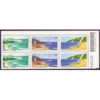 C-2387/2389 - 2001 - MINT - SÉRIE COMPLETA - TRÍPTICOS 2ª POSIÇÃO - QUADRA - PRAIAS BRASILEIRAS - PRAIA DA ROSA/SC / JERICOACOARA/CE - PONTA NEGRA/RN