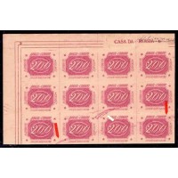 C-0070 - NOVO - GOMADO - EXPOSIÇÃO FILATÉLICA NACIONAL DO RJ - BLOCO COM 12 SELOS - CONTÉM ALGUNS RISCOS EM VERMELHO - CANTO DE FOLHA SUPERIOR ESQUERDO