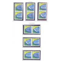 C-2581/2583 – INVENÇÕES BRASILEIRAS – 2004 – 6 PARES SE-TENANT (3 HORIZONTAIS E 3 VERTICAIS) - ÁLBUM BRASIL PÁGINAS 479/480 - MINT