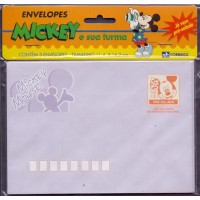 DISNEY - MICKEY - PACOTE LACRADO DOS CORREIOS COM 5 ENVELOPES LILÁS