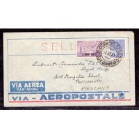 AÉREO - ENVELOPE CIRCULADO VIA AÉREA DO RIO DE JANEIRO PARA INGLATERRA EM 7/11/1931