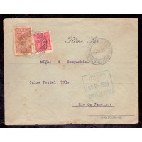 AÉREO - ENVELOPE FEB-233 - CIRCULADO VIA PANAIR DE SALVADOR (BA) PARA RIO DE JANEIRO (RJ) EM 01/11/1933 - NO VERSO CARIMBO PANAIR BEM APLICADO E PROPAGANDA DE FOGOS DE ARTIFÍCIO