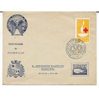 CRUZ VERMELHA BRASILEIRA - ENVELOPE DA ASSOÇIAÇÃO DE JOINVILLE - 5ª EXPOSIÇÃO FILATÉLICA MUNICIPAL - SÉRIE V - CARIMBO CBC - 1963