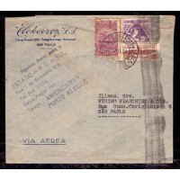 ENVELOPE CIRCULADO DE SÃO PAULO PARA PORTO ALEGRE EM 7/11/34 - VIA AÉREA