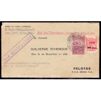 ENVELOPE CIRCULADO VIA AEROPOSTALE DO RIO DE JANEIRO EM 26 SET 1931 PARA PELOTAS COM CHEGADA NO VERSO EM 28 SET 1931 - (RS) 