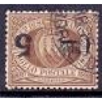 SAN MARINO - USADO - Y 9a SELO DE 1877-90 COM SOBRECARGA - 5 c. SOBRE 30 c MARROM COM SOBRECARGA INVERTIDA - USADO