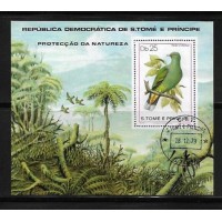 ST.TOMÉ E PRÍNCIPE - Y BL13(1979) - PROTEÇÃO DA NATUREZA- AVES E PLANTAS BLOCO USADO