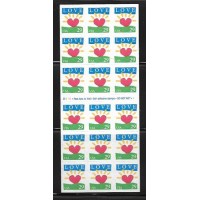 USA - Y C-2216 - 1994 - MENSAGEM DE AMOR - CARNÊ AUTO-ADESIVO NÃO DOBRADO - 18 SELO - CORAÇÃO IMITANDO O SOL - NOVO COMPLETO