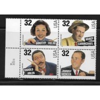 USA - Y-2543/2546 - 1996 - MÚSICA - LETRISTAS FAMOSOS DAS CANÇÕES AMERICANAS - DOROTHY FIELDS E OUTROS - SÉRIE 4 SELOS EMITIDOS EM QUADRA