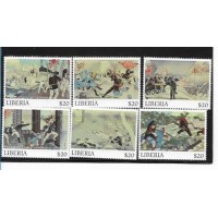 LIBÉRIA - 2001 - MINT - ARTE JAPONESA - DETALHE DA PINTURAS - SÉRIE 6 SELOS - YT-356/91 