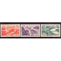 FRANÇA - Y Ae 24/27 (1949) - VISTA ESTILIZADA DE GRANDES CIDADES 0 SERIE QUASE COMPLETA (FALTA O N. 24) COM 3 SELOS NOVOS COM PONTINHOS MINIMOS DE FERRUGEM - CATALOGO NA 2ª COLUNA 