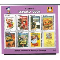 DISNEY - GUYANA - PATO DONALD E POSTERS DO CINEMA Nº 3 - BLOCO