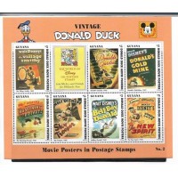 DISNEY - GUYANA - PATO DONALD E POSTERS DO CINEMA Nº 2 - BLOCO