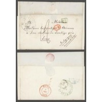 ENVELOPE CIRCULADO DE PARIS (FRANÇA) PARA LENS (BÉLGICA) EM 3 NOVEMBRO 1845