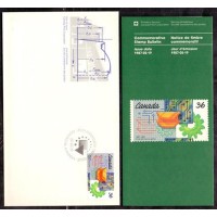 CANADÁ - CARTELA COM EDITAL E FDC - LINDA EM ÓTIMO ESTADO - ENGENHARIA - 1987