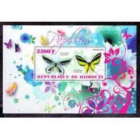 DJIBOUTI - FAUNA - BORBOLETAS - BLOCO 1 SELO - 2014