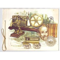 ESPANHA - CARTELA CONTENDO 1 BLOCO - MUSEU POSTAL E DE TELECOMUNICAÇÕES - RASGOS NA CAPA