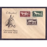 ALEMANHA - FAUNA - CAVALOS - FDC - CARIMBO + SELOS 