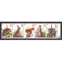 INGLATERRA - FAUNA - ROEDORES - TIRA COM 5 SELOS 
