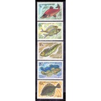 RÚSSIA - UNIÃO SOVIÉTICA - 1983 - FAUNA MARINHA - PEIXES - 5 SELOS 