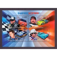 TRANSPORTE - CARROS - BLOCO 4 SELOS - NASCAR - BURUNDI - 2012