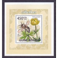 FAUNA - FLORA - ABELHA E FLOR - APIS CERANA - 1 SELO - GUINÉ-BISSAU - 2009