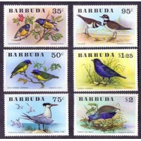 FAUNA - PÁSSAROS - 6 SELOS (251/6 - N/G) - ILHA BARBUDA - 1976