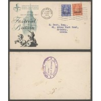 TANGIER - COLÔNIA INGLESA - FDC CIRCULADO - BRIGHTON & HOVE - 15 OUTUBRO 1951 - FESTIVAL BRITAIN