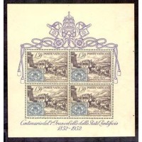 VATICANO - 1952 - BLOCO 1 - COM PONTOS DE FERRUGEM - 150 EUROS