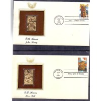 ESTADOS UNIDOS - HERÓIS NACIONAIS - 2 LINDOS FDCS - GOLDEN RÉPLICA - 1996 - 1º DIA EMITIDO