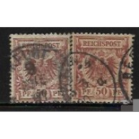 ALEMANHA REICH - Y 500 + 50a (1899) - AGUIA IMPERIAL - 2 SELOS USADOS DE 50 P.F.. COM AS DUAS CORES 