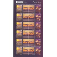 C-3902/3905 - FOLHA 6 SE-TENANTS RELAÇÕES DIPLOMÁTICAS REPÚBLICA TCHECA E ESLOVÁQUIA - 2020 - FOLHA MINT COM 24 SELOS E CARIMBO CBC BRASÍLIA DOURADO - LINDA